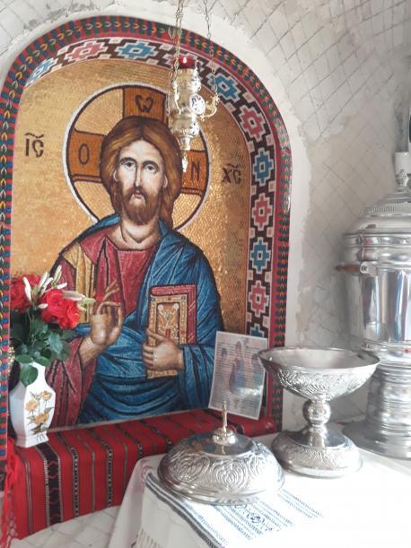 Iisus Hristos - mozaic în pridvorul bisericii